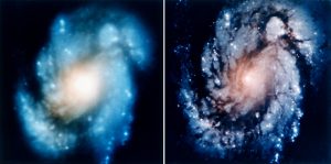 HST images of M100 before and after installation COSTAR
