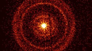 Rings around gamma ray burst GRB 221009A